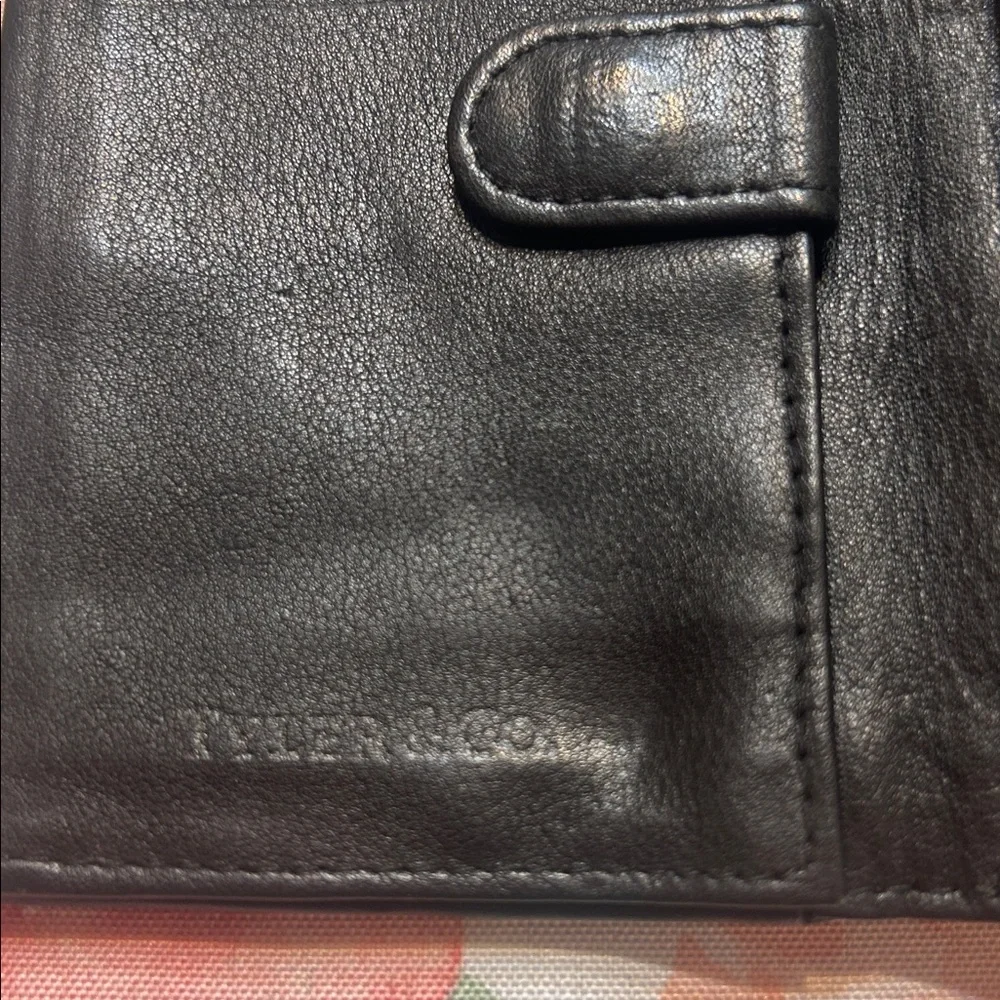 Black Leather Bifold Wallet butter soft broke in